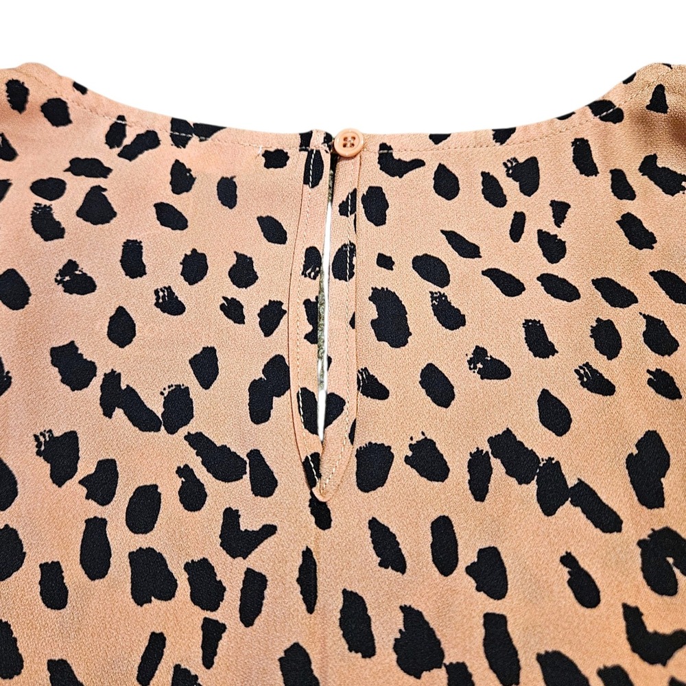 Mittoshop NWT Leopard Print Tiered Sleeveless Mini Dress Pockets Women's M - Picture 5 of 10